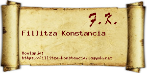 Fillitza Konstancia névjegykártya